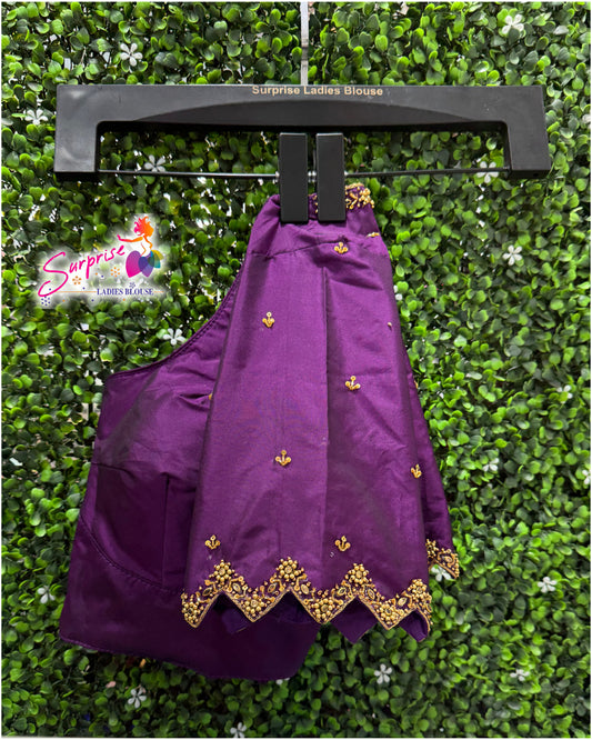 Handwork designer Ari work blouse  purple color