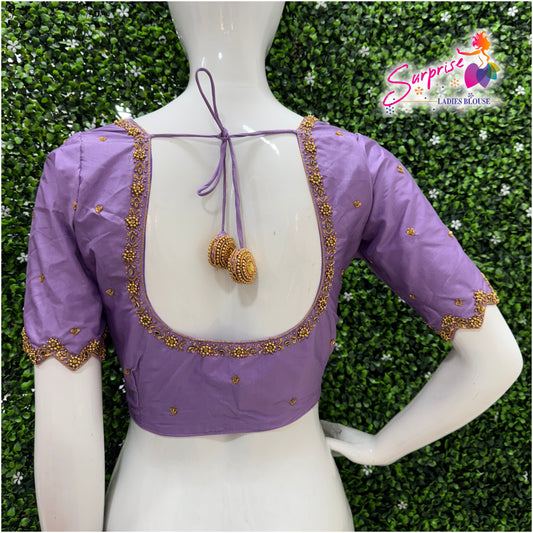 Handwork designer Ari work blouse  lavender color