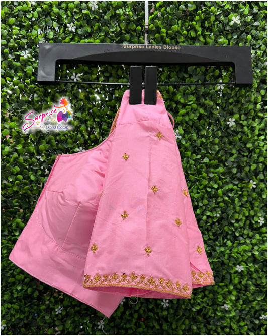 Handwork designer Ari work blouse  baby pink color