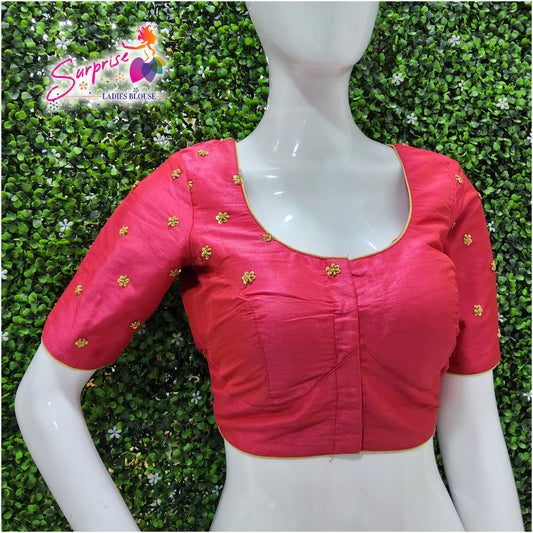 Simple handwork  readymade blouse  pink color