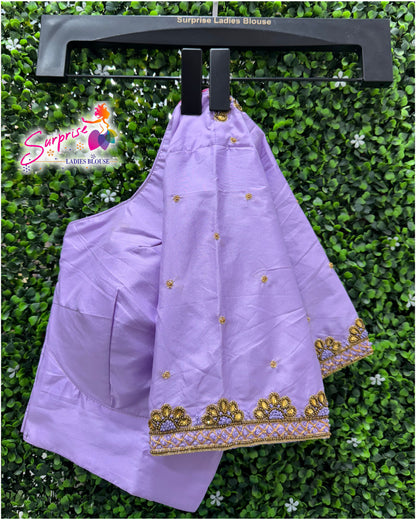 Designer handwork Ari work blouse Lavender color