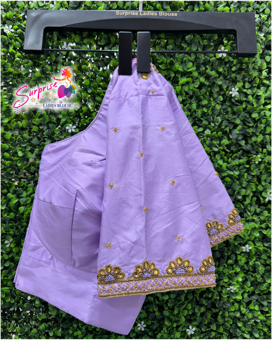 Designer handwork Ari work blouse Lavender color