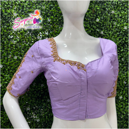 Designer handwork Ari work blouse Lavender color