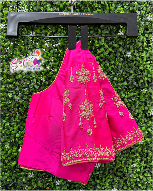 Handwork designer Ari work Readymade Blouse  Pink color