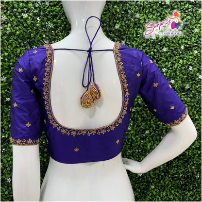 Handwork designer Ari work blouse  Blue color