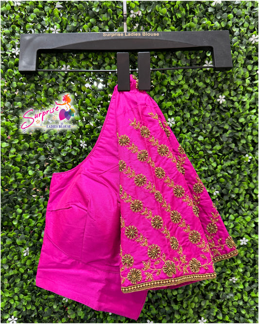 Handwork designer Ari work Readymade Blouse  pink color