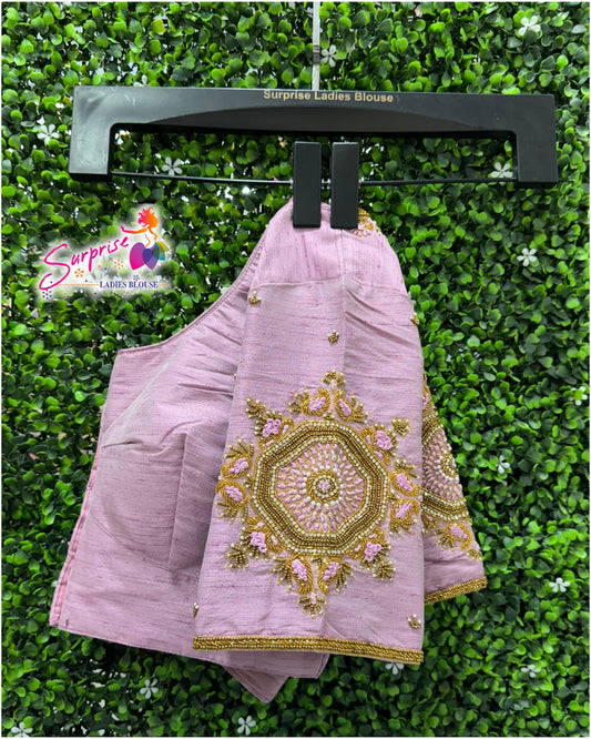 Designer handwork Ari work blouse Lavender color