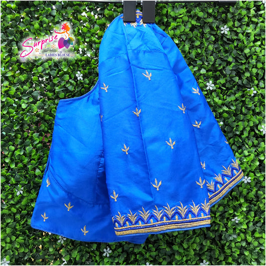 Machine work designer Readymade blouse blue color