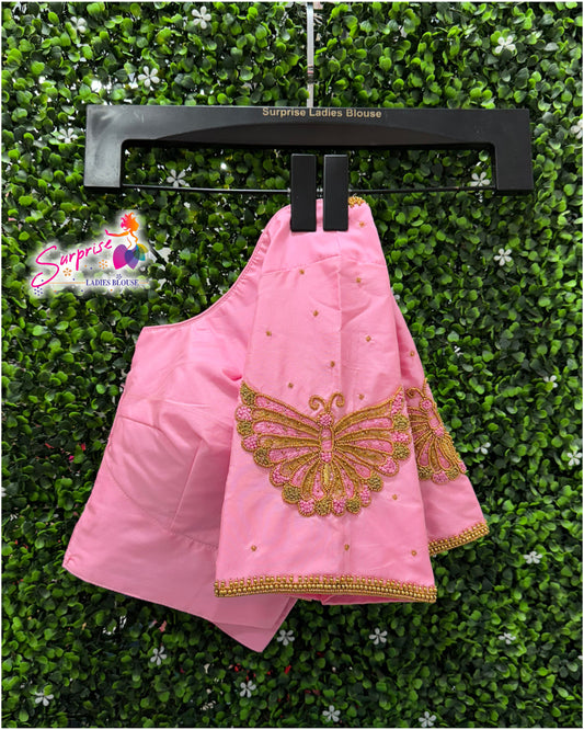 Designer handwork Ari work blouse Baby Pink color