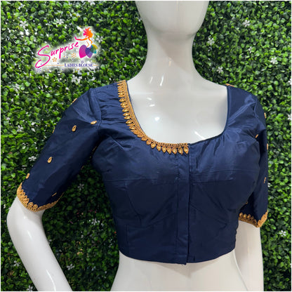 Designer handwork Ari work blouse Navy Blue color