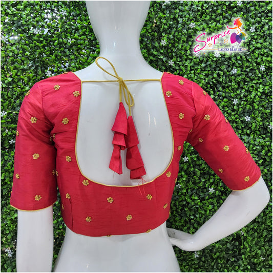 Simple handwork  readymade blouse  pink color