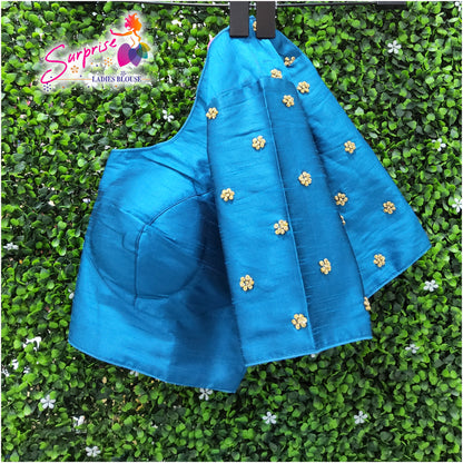 Simple handwork  readymade blouse  blue color