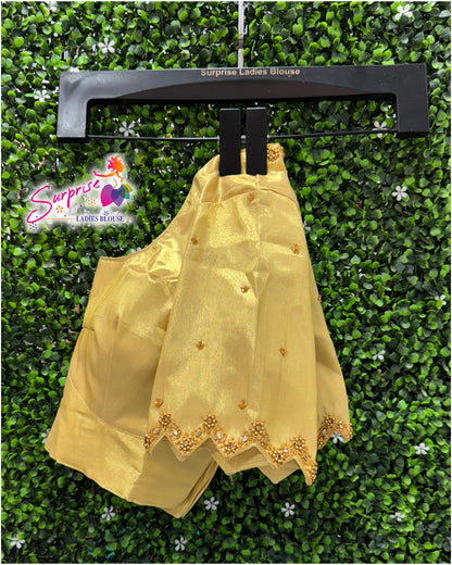 Handwork designer Ari work blouse  gold color