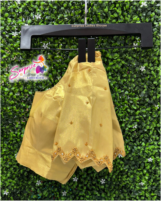 Handwork designer Ari work blouse  gold color