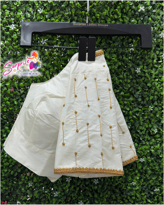Designer handwork Ari work blouse cream / off white color