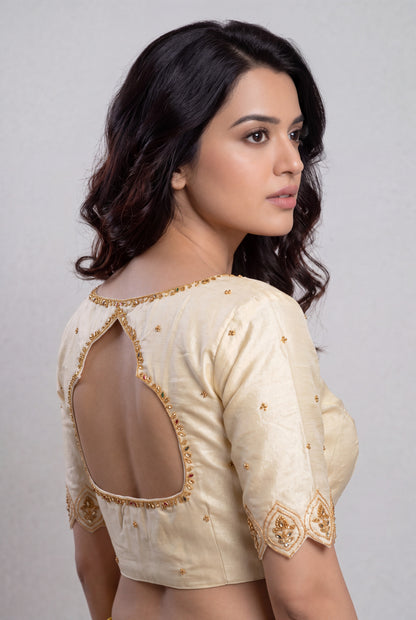 Gold handwork jewelary style blouse