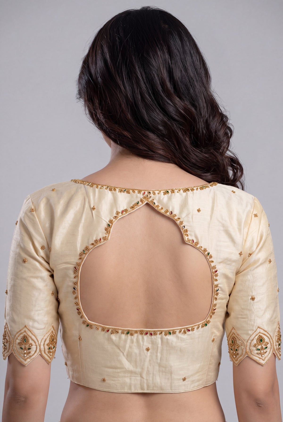 Gold handwork jewelary style blouse