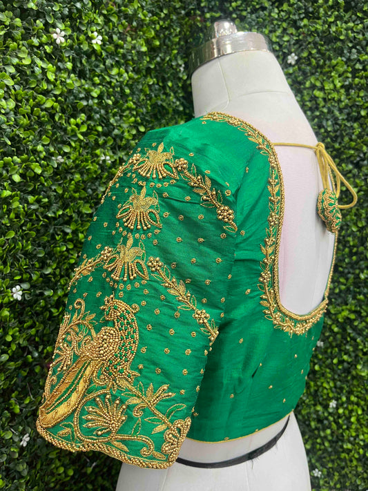 Designer Handwork Blouse Green