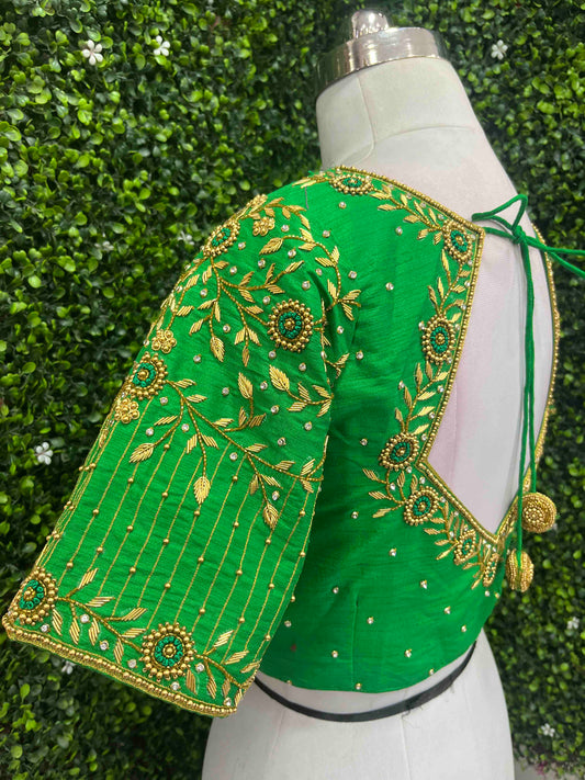 Designer Handwork Blouse Green