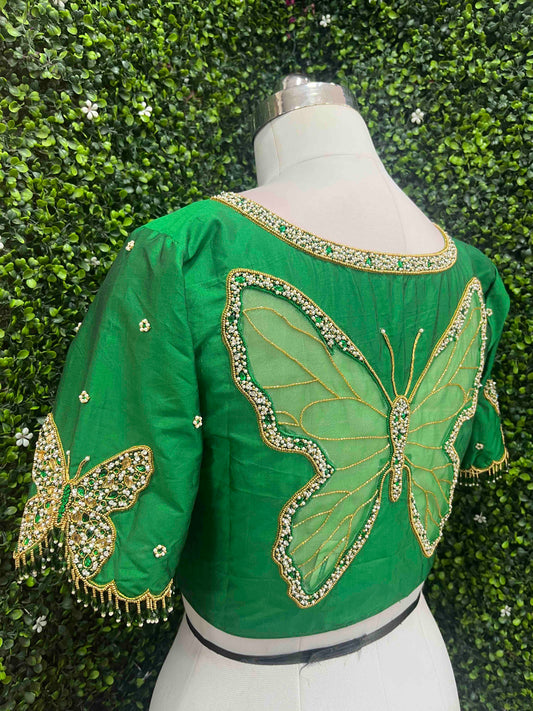 Designer Handwork Blouse Green