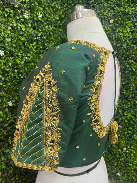 Designer Handwork Blouse Green
