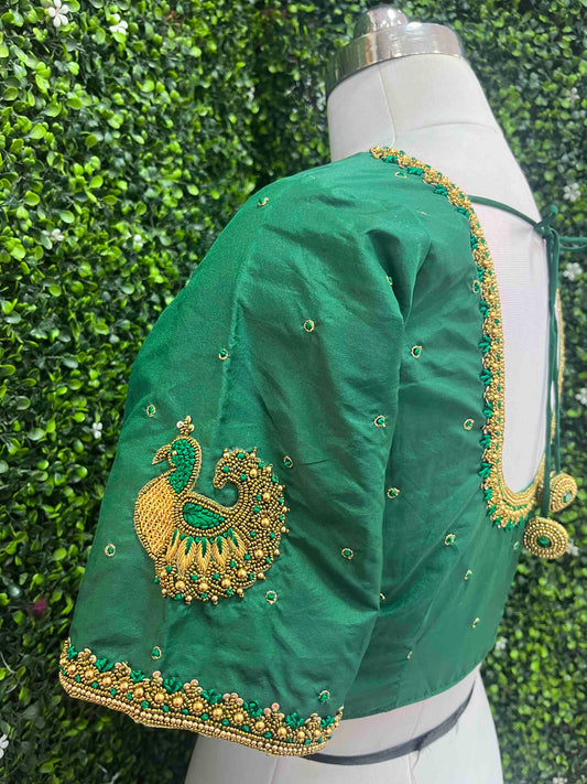 Designer Handwork Blouse Green