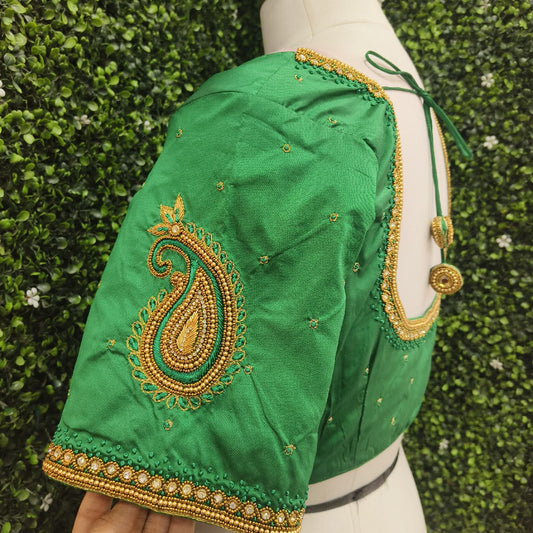 Designer Handwork Blouse Green
