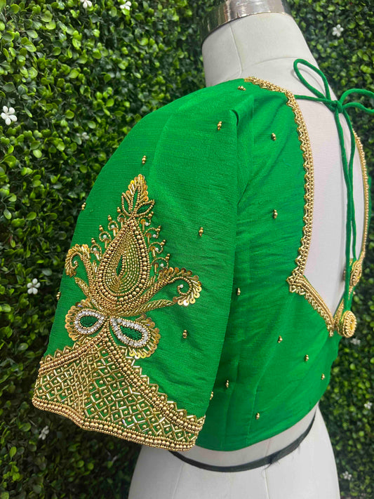 Designer Handwork Blouse Green