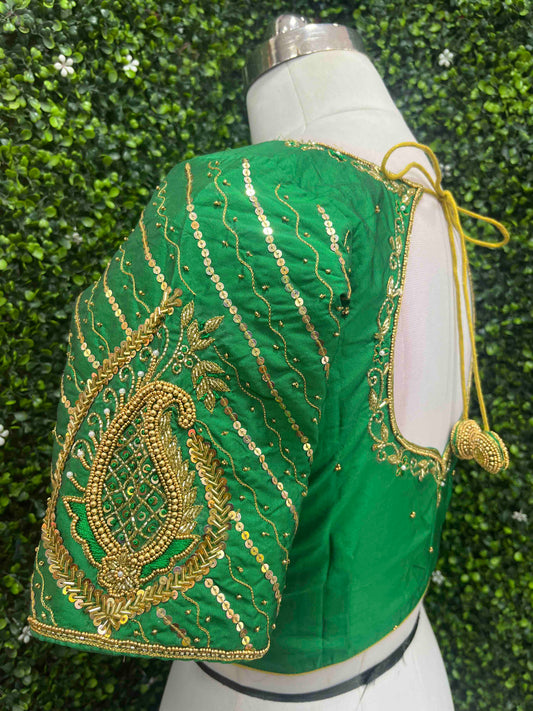 Designer Handwork Blouse Green