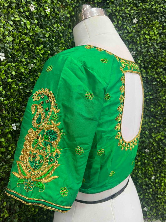 Designer Handwork Blouse Green