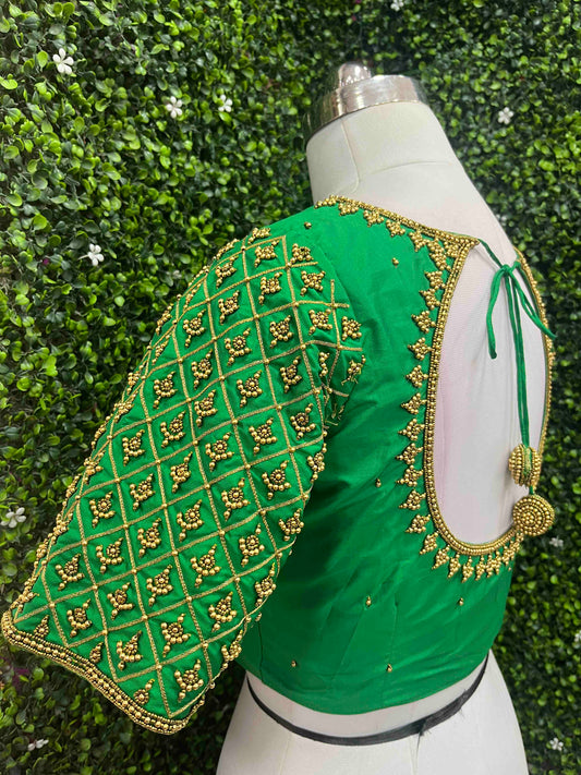 Designer Handwork Blouse Green