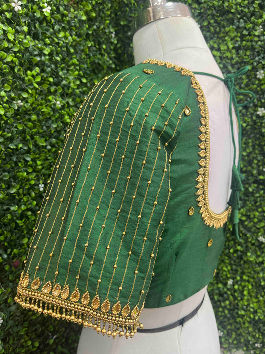 Designer Handwork Blouse Green