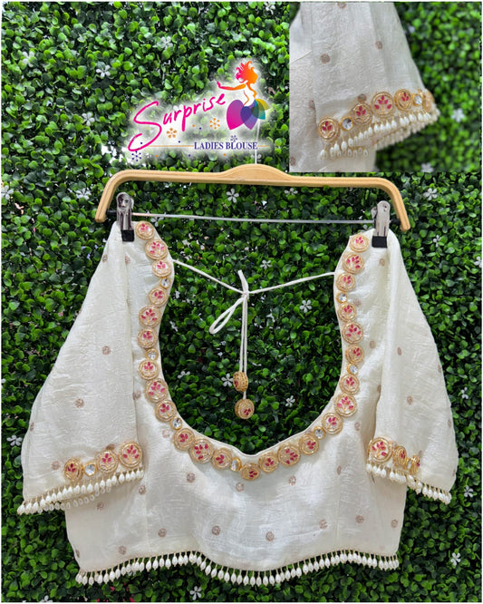 Latest Jewellery Handwork Blouse