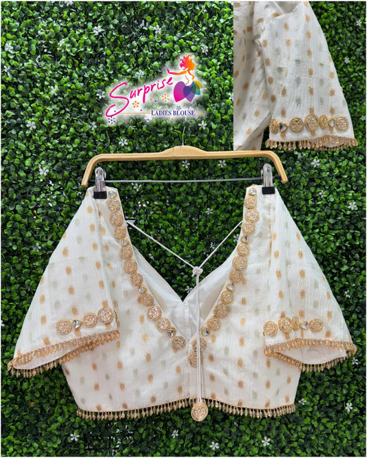Latest Jewellery Handwork Blouse