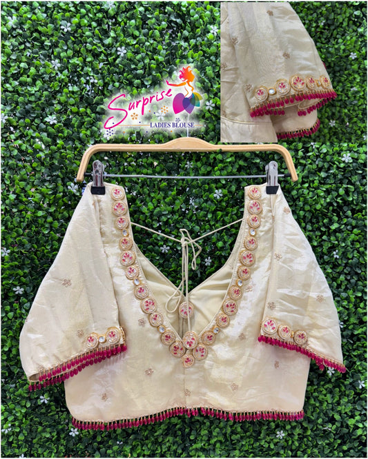 Latest Jewellery Handwork Blouse