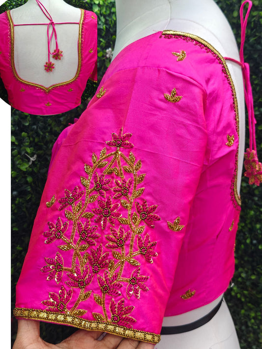 Designer Handwork Blouse Pink