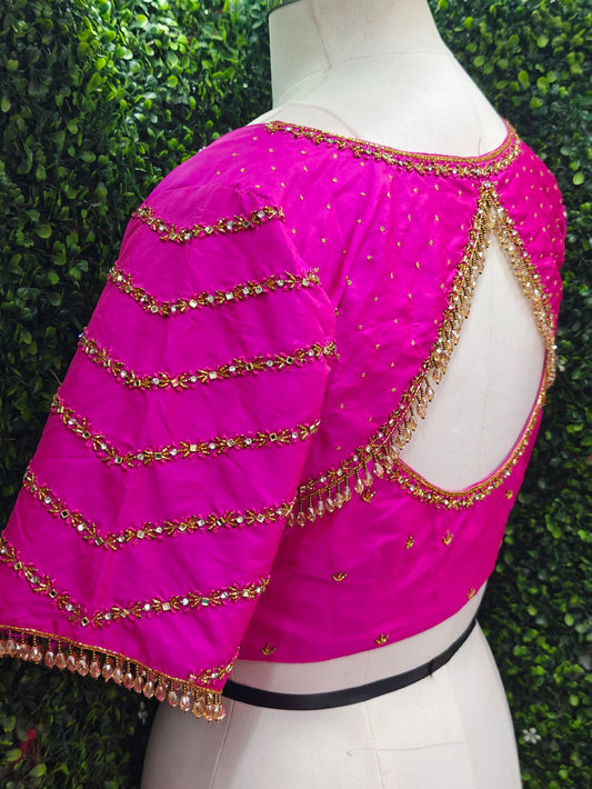 Designer Handwork Blouse Pink