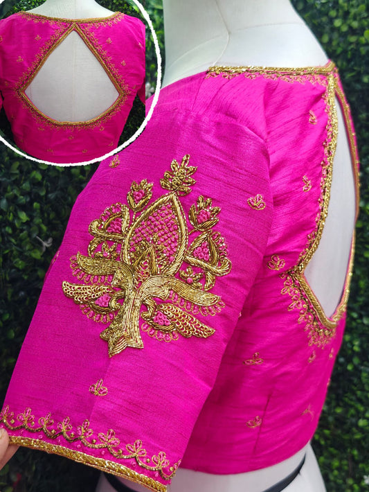 Designer Handwork Blouse Pink