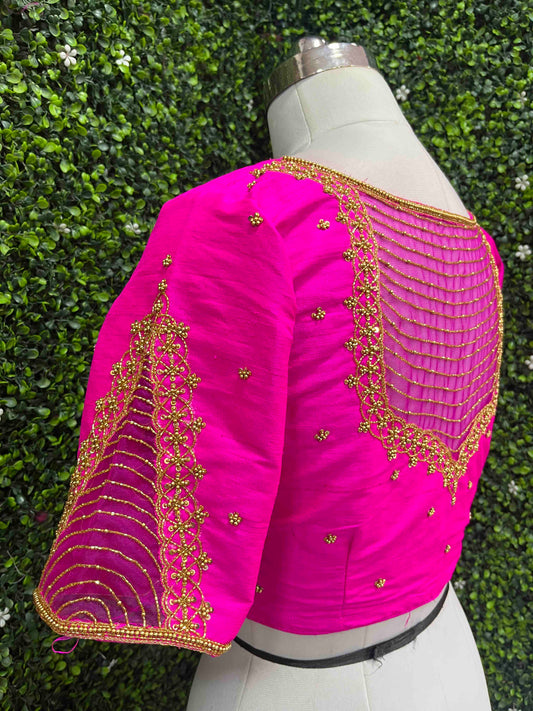 Designer Handwork Blouse Pink