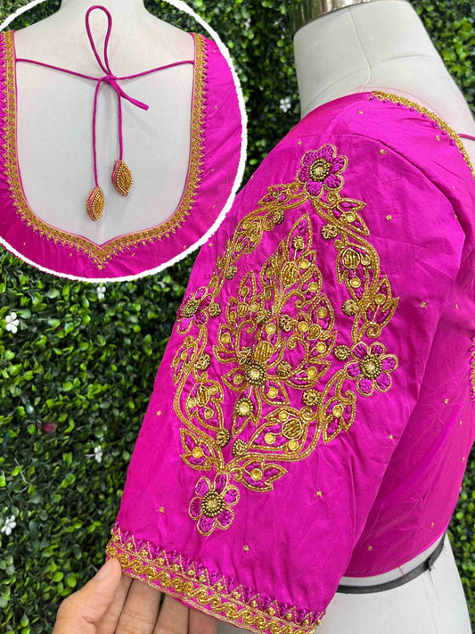 Designer Handwork Blouse Pink