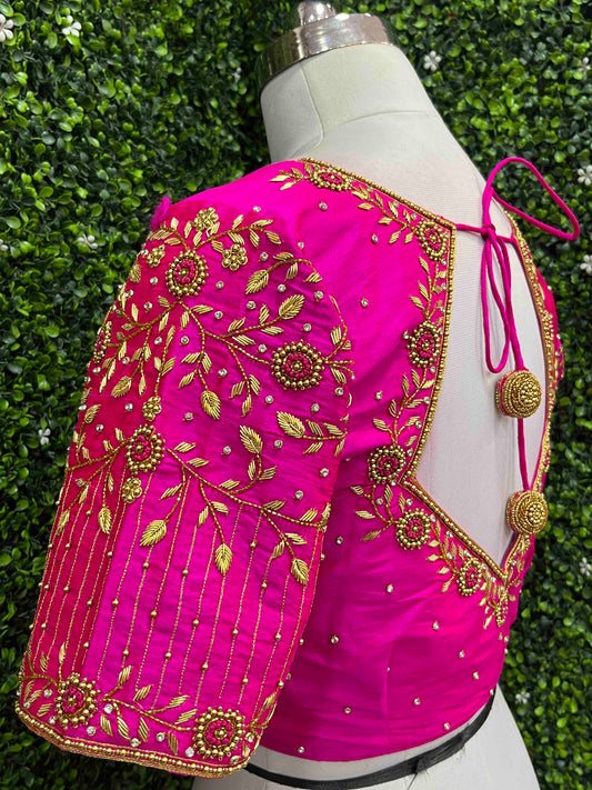 Designer Handwork Blouse Pink