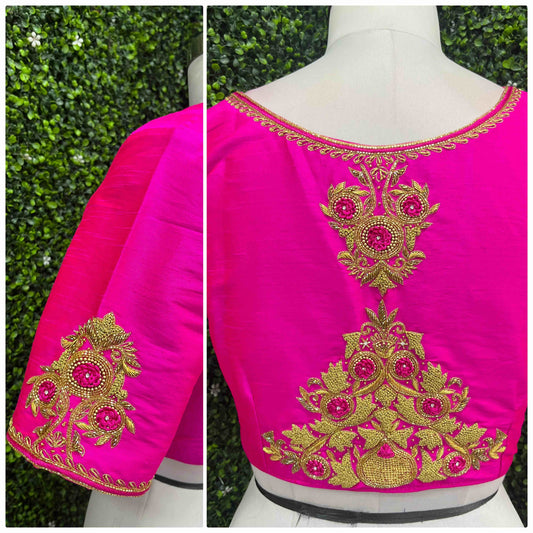 Designer Handwork Blouse Pink