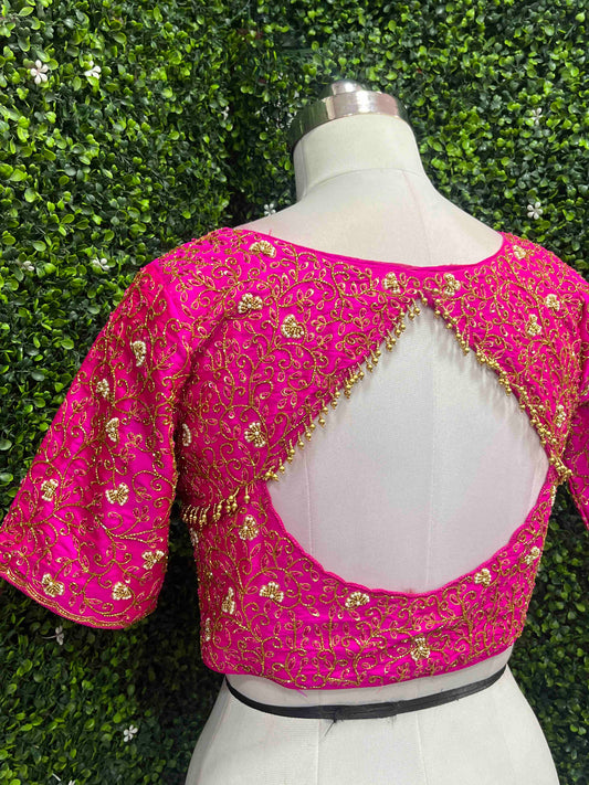 Designer Handwork Blouse Pink