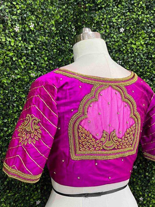 Designer Handwork Blouse Pink