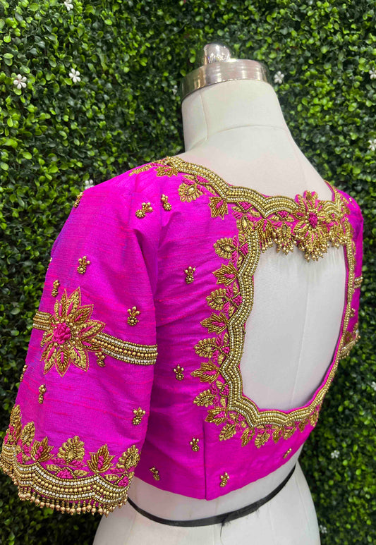 Designer Handwork Blouse Pink