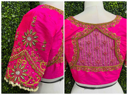 Designer Handwork Blouse Pink