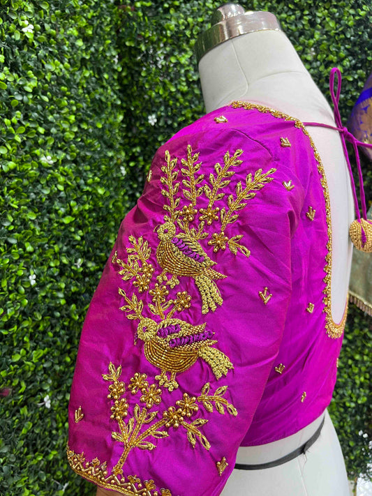 Designer Handwork Blouse Pink