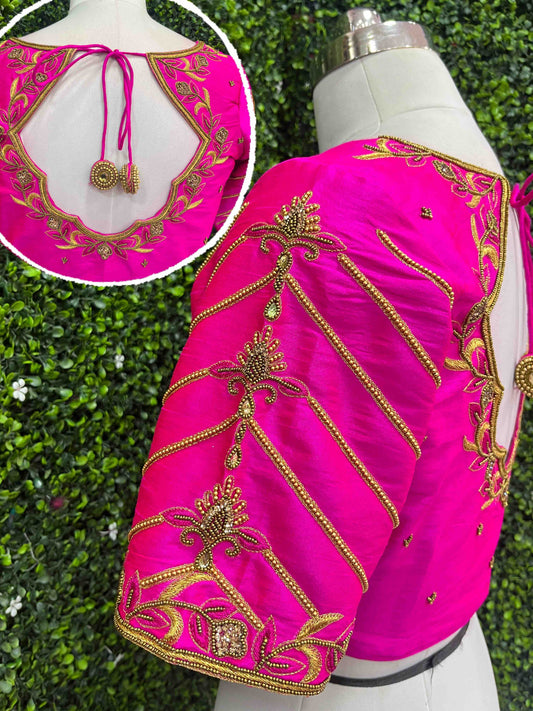 Designer Handwork Blouse Pink