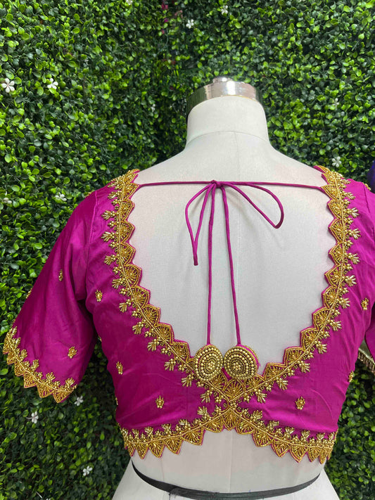 Designer Handwork Blouse Pink