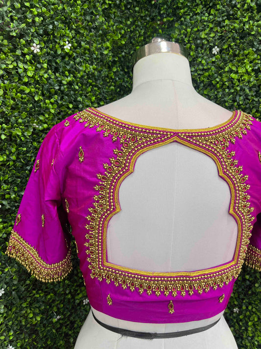Designer Handwork Blouse Pink